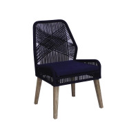 Coaster Furniture 110034 Sorrel Woven Rope Dining Chairs Dark Navy (Set of 2)